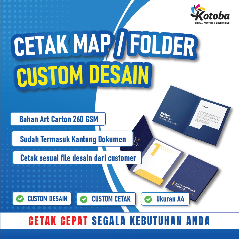 Cetak Map Kantor Custom Laminasi Glossy|Map Folder Map Sekolah|A4 Art Carton