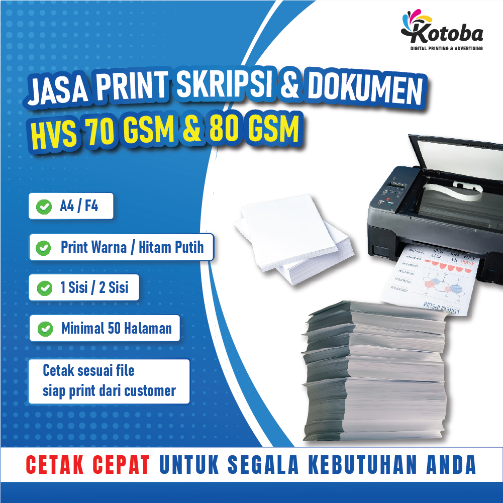 Jasa Print Online Dokumen PDF 80 gsm Hitam 2 Sisi| Cetak Warna & Hitam Putih | A4 F4 HVS | Print Tugas Skripsi Makalah File Online